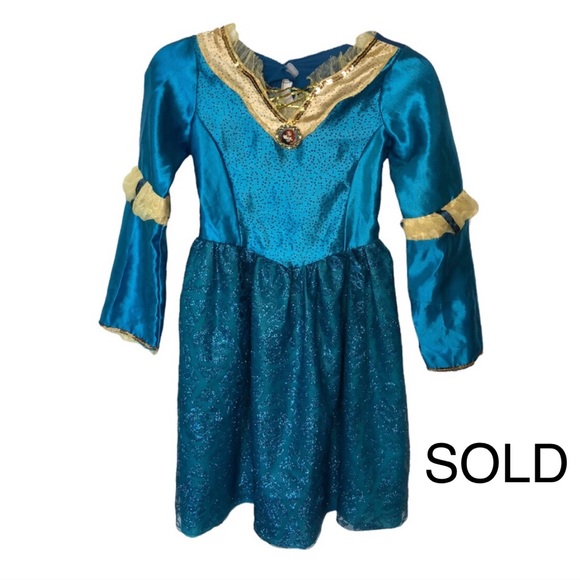 Disney Other - Disney Merida Blue Dress Up Halloween Costume Gown size 4 to 6X